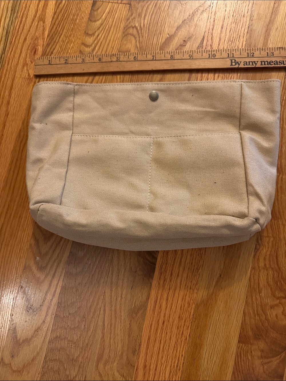 Canvas purse liner Pocket Pouch with Snap Closure nwot